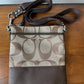 Coach Signature Khaki Jacquard Adjustable Strap Crossbody