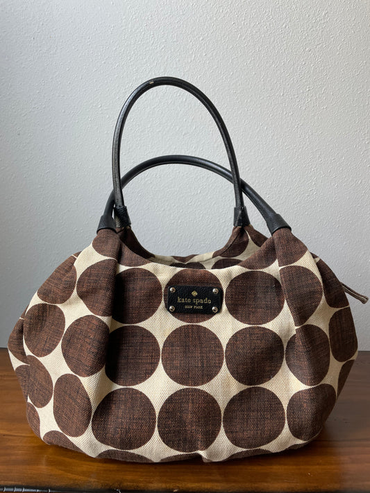 Kate Spade Karen Hinkley Brown Polka Dot Hobo Shoulder Bag