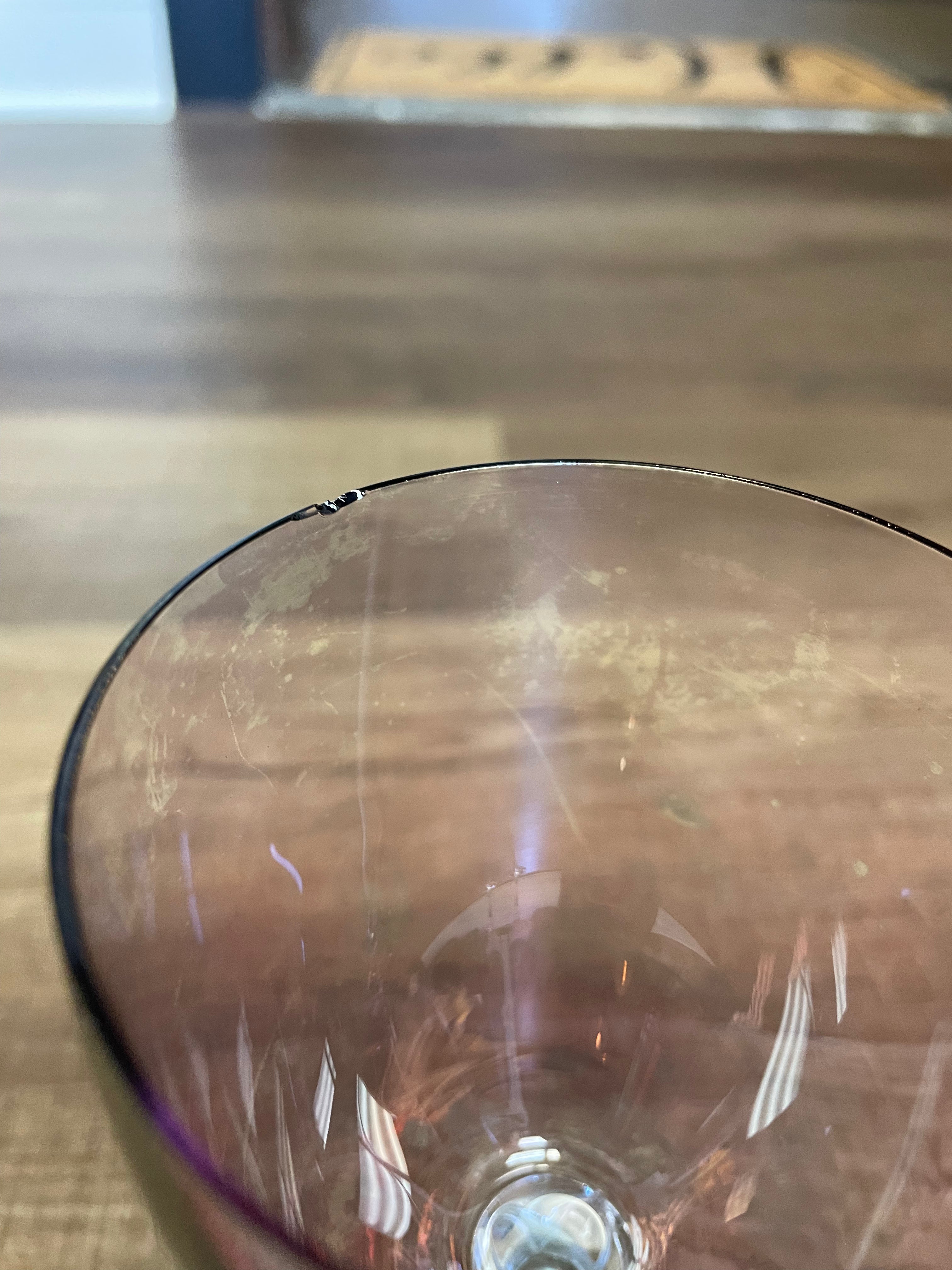 Purple Iridescent 8" Wine Glasses (set of 2)