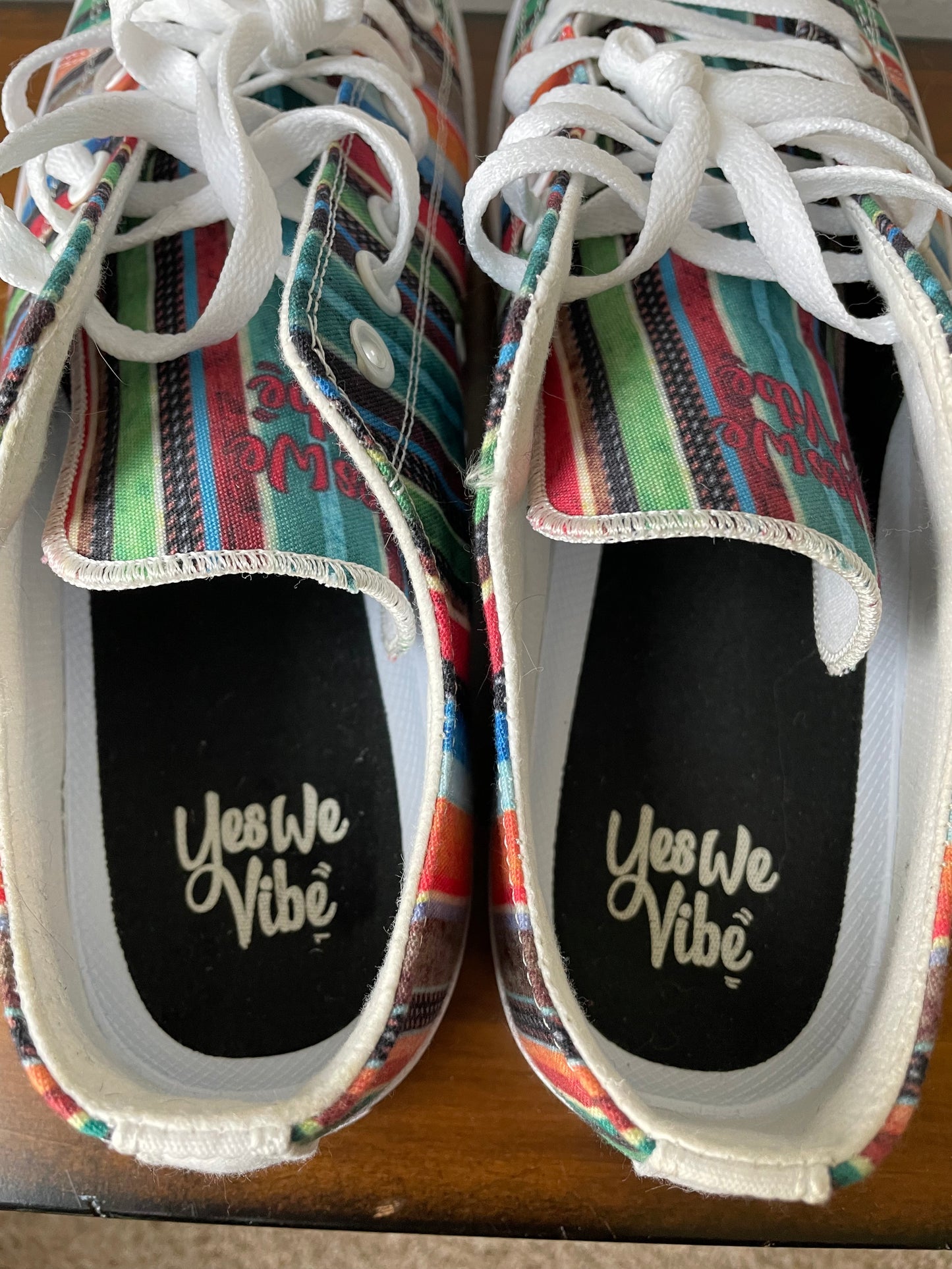 Yes We Vibe Striped Canvas Sneakers (10M)
