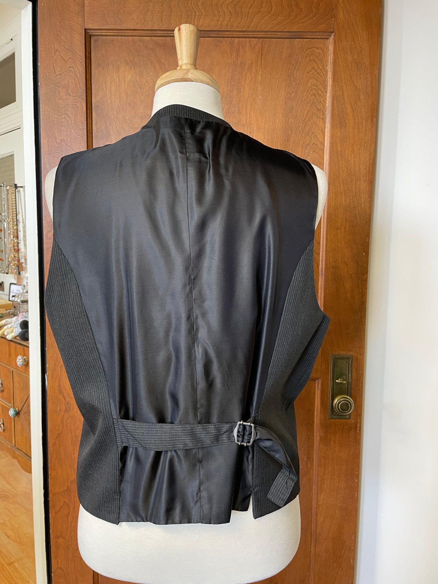 Perry Ellis Slim Fit Stretch Black Pocketed Suit Vest (XXL)
