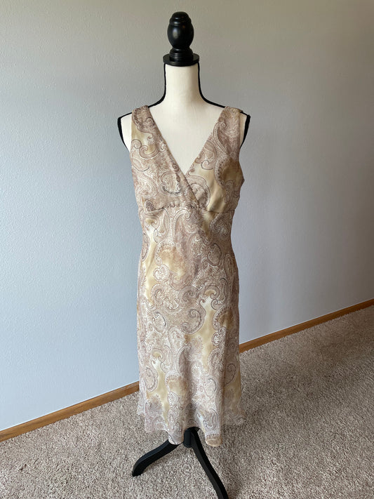 F.L.P Paisley V-Neck Dress (12)