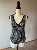 Cato Black and White Sleeveless Top (S)