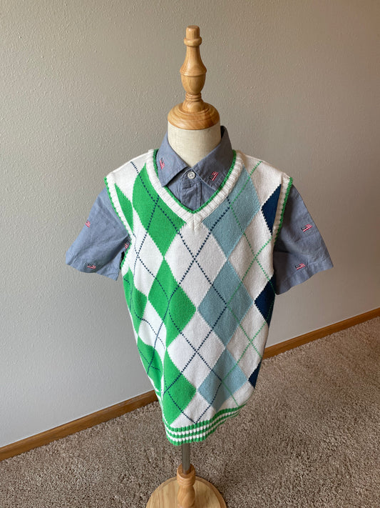 Children's Place Argyle Sweater Vest (M)